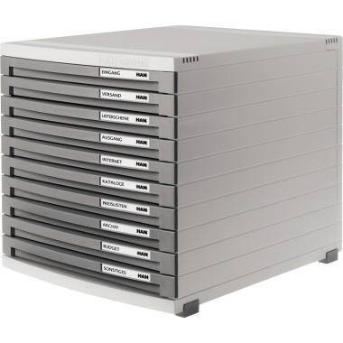 HAN Schubladenbox CONTUR 1510-19 DIN B4 10Schubfächer dunkelgrau