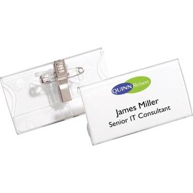 DURABLE Namensschild 812119 75x40mm Acryl tr 25 St./Pack.