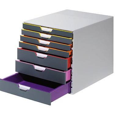 DURABLE Schubladenbox VARICOLOR 7 760727 7Schubfächer grau/farbig