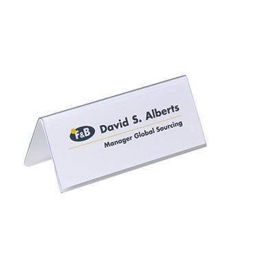 DURABLE Tischnamensschild 805019 150x61/122mm tr 25 St./Pack.