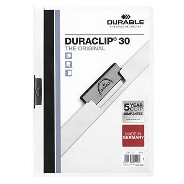 DURABLE Klemmmappe DURACLIP 30 220002 DIN A4 Polyethylen weiß