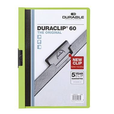 DURABLE Klemmmappe DURACLIP 60 220905 DIN A4 Hartfolie grün