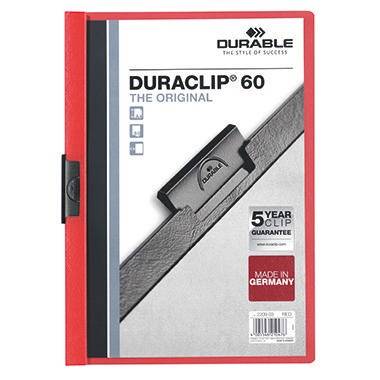 DURABLE Klemmmappe DURACLIP 60 220903 DIN A4 Hartfolie rot