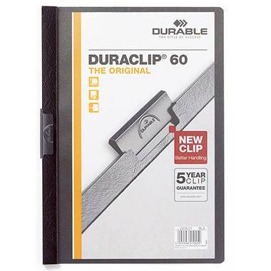 DURABLE Klemmmappe DURACLIP 60 220901 DIN A4 Hartfolie schwarz