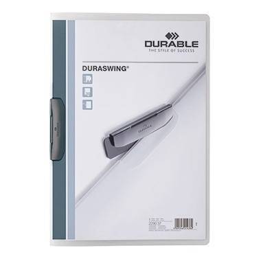 DURABLE Klemmmappe DURASWING 229037 DIN A4 transparent/graphit