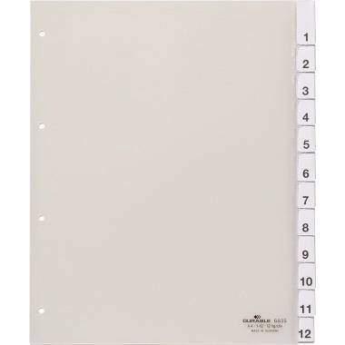 DURABLE Register 683519 230/245x297mm 12teilig Hartfolie tr