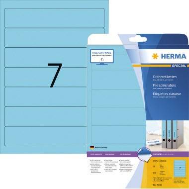 HERMA Ordneretikett 5093 kurz/schmal sk blau 140 St./Pack.