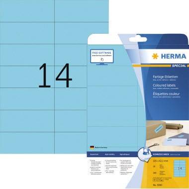 HERMA Etikett SuperPrint 5060 105x42,3mm blau 280 St./Pack.