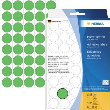 HERMA Markierungspunkt 2255 19mm Papier grün 1.280 St./Pack.