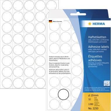 HERMA Markierungspunkt 2250 19mm Papier weiß 1.280 St./Pack.