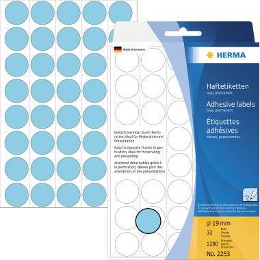 HERMA Markierungspunkt 2253 19mm Papier blau 1.280 St./Pack.