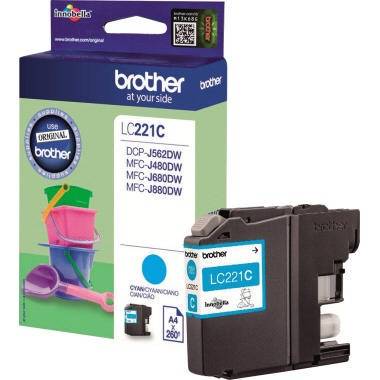 Brother Tintenpatrone LC221C 260Seiten cyan