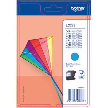 Brother Tintenpatrone LC223C 550 Seiten cyan