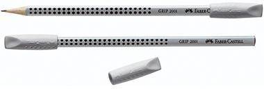Faber-Castell Radierer Eraser CAP GRIP 2001 grau/weiß 2 St./Pack.