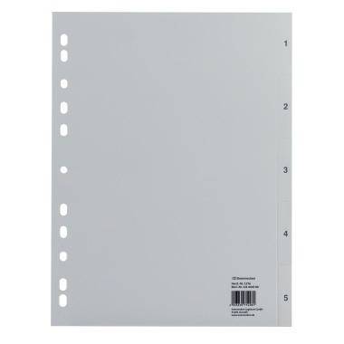 Soennecken Register 1576 DIN A4 1-5 volle Höhe PP grau