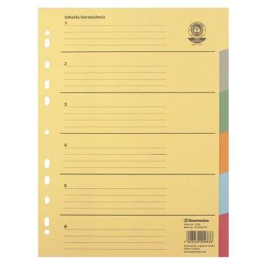 Soennecken Register 1528 DIN A4 blanko volle Höhe Recycling farbig