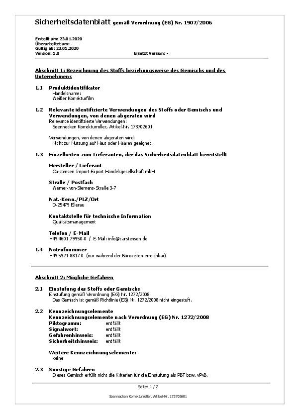 Soennecken Korrekturroller 0333 5mmx8m weiß