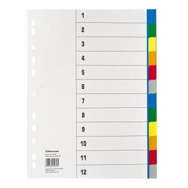 Soennecken Register 1532 DIN A4 blanko 12teilig PP farbig