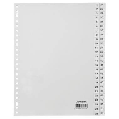 Soennecken Register 2119 DIN A4 1-52 volle Höhe PP weiß