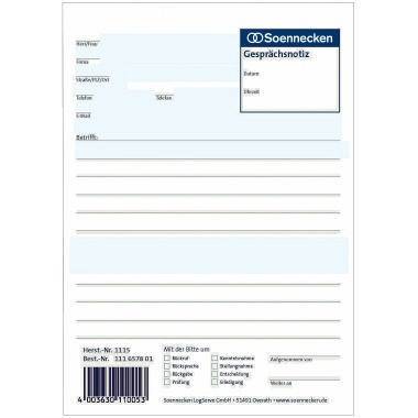 Soennecken Gesprächsnotiz 1115 DIN A5 50Blatt weiß