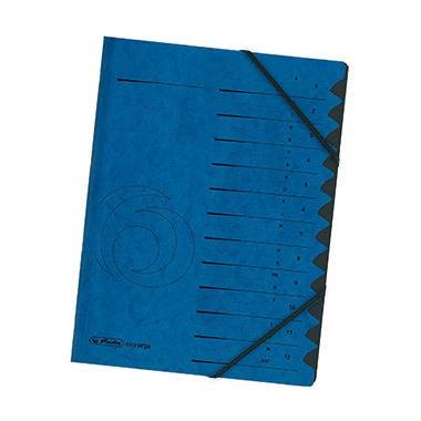 Herlitz Ordnungsmappe 10843316 DIN A4 12 Fächer Karton blau