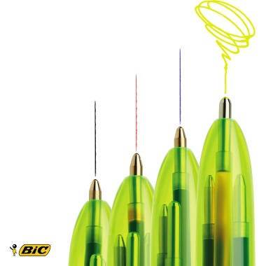 BIC Vierfarbkugelschreiber 4Colours Fluo 933948 bl/sw/rt/neon.ge