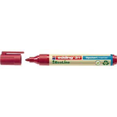 edding Flipchartmarker 31 EcoLine 4-31002 1,5-3mm Rundspitze rot