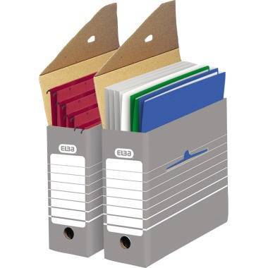 ELBA Archivschachtel tric 100552039 9,5x26,5X34cm Pappe grau/weiß
