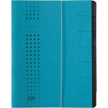ELBA Ordnungsmappe chic 400002020 DIN A4 7Fächer Karton blau