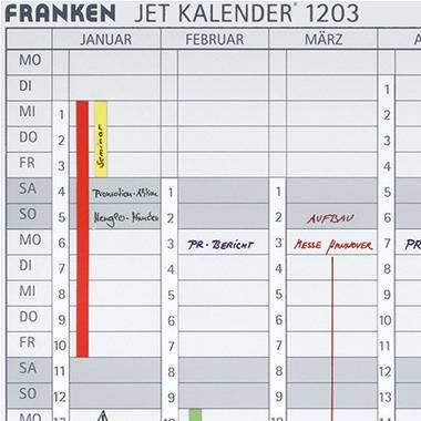 Franken Datumstreifen DS41203A 19,1x69,5cm 1-31 weiß 12 St./Pack.