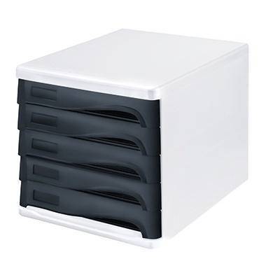 helit Schubladenbox economy H6129498 DIN A4-C4 l.gr/sw