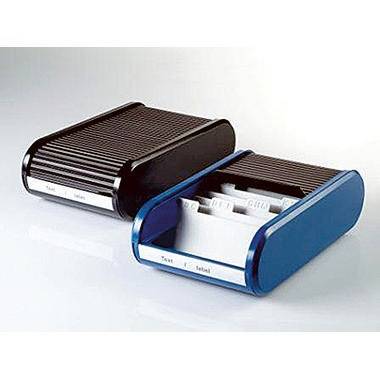 helit Visitenkartenbox Linear H6218093 max. 300Karten sw/bl