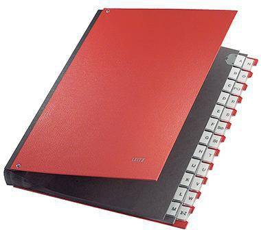 Leitz Pultordner 59240025 DIN A4 A-Z 24Fächer Graupappe rot