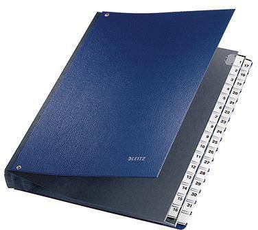 Leitz Pultordner 59310035 DIN A4 1-31 32Fächer Graupappe blau