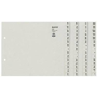 Leitz Registerserie 13040085 DIN A4 A-Z für 4Ordner Tauenpapier grau