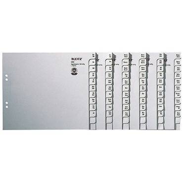 Leitz Registerserie 13500085 DIN A4 A-Z für 50Ordner Tauenpapier grau