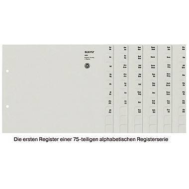 Leitz Registerserie 13510085 DIN A4 A-Z für 75Ordner Tauenpapier grau
