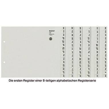 Leitz Registerserie 13080085 DIN A4 A-Z für 8Ordner halbe Höhe grau