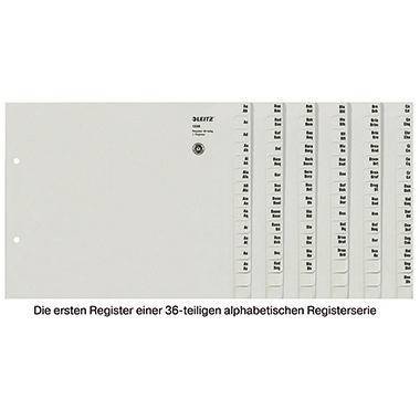 Leitz Registerserie 13360085 DIN A4 A-Z 36Ordner Tauenpapier grau