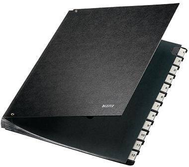 Leitz Pultordner 58120095 DIN A4 12Fächer Hartpappe schwarz