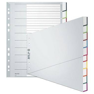 Leitz Register 12700000 blanko DIN A4 10teilig PP grau