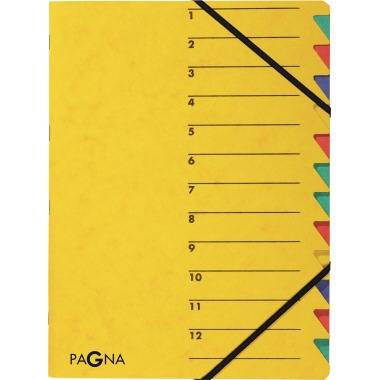 PAGNA Ordnungsmappe EASY 24131-05 DIN A4 12Fächer Pressspan gelb