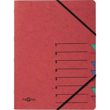 PAGNA Ordnungsmappe EASY 24061-01 DIN A4 7Fächer Pressspann rot