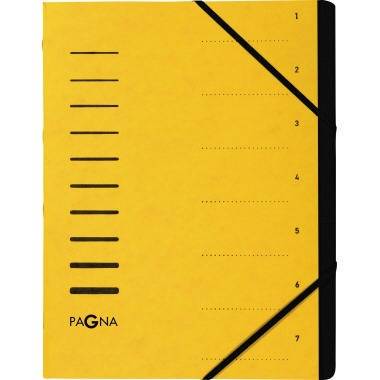 PAGNA Ordnungsmappe 40058-05 DIN A4 7Fächer Pressspan gelb