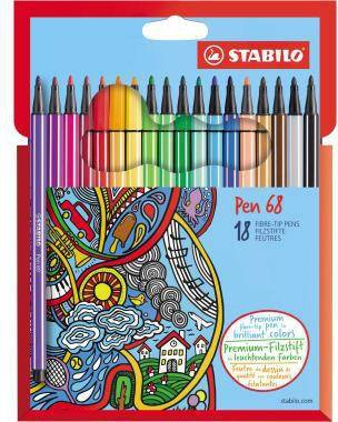 STABILO Fasermaler Pen 68 6818-7 1mm sortiert 18 St./Pack.