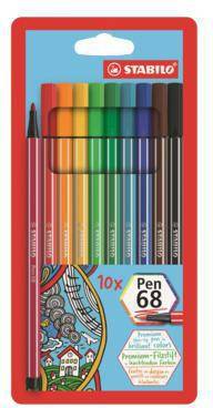 STABILO Faserschreiber pen 6810/PL M 1mm sortiert 10 St./Pack.