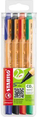 STABILO Feinschreiber GREENpoint 6088/4 0,8mm sortiert 4 St./Pack.