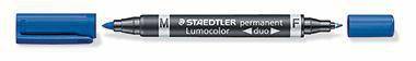 STAEDTLER Permanentmarker Lumocolor duo 348-3 0,6mm/1,5mm blau