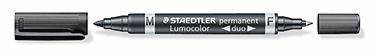 STAEDTLER Permanentmarker Lumocolor duo 348-9 0,6mm/1,5mm schwarz
