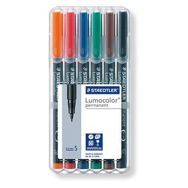STAEDTLER Folienschreiber Lumocolor 313 WP6 0,4mm sortiert 6 St./Pack.